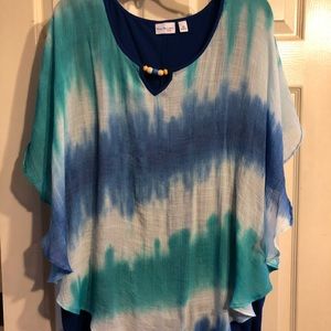 Plus size Poncho style blouse
